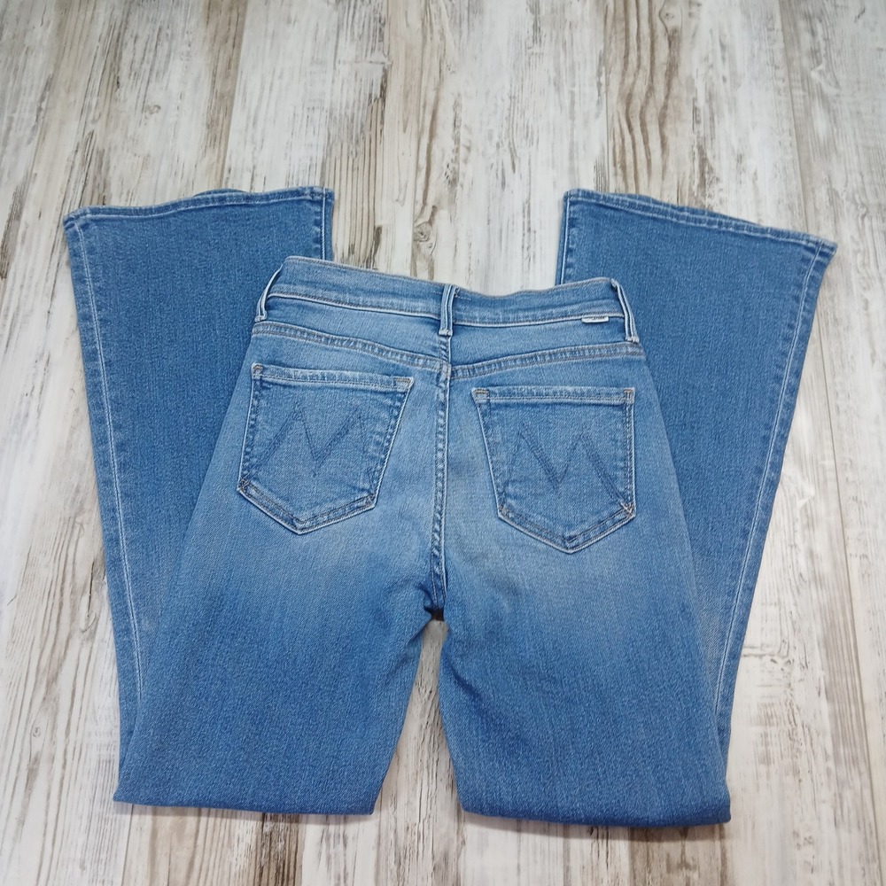 Mother Lil Weekender High Rise Flare Jeans Layover Blue P585-1008 Size 24 - Picture 7 of 13